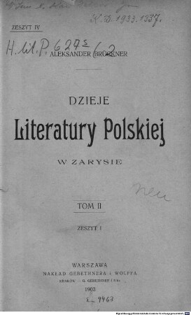 Dzieje literatury polskiej w zarysie, 2