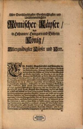 Libellus Gravaminum Appellationis Juncta querela Nullitatis, Des, unter dem nichtigen Vorwandt einer Rebellion, [et]c. angestellten Fiscalisch-peinlichen Processûs, und sofort ... unternommener Occupirung der Güther : ... Daß die Land-Rähte und Deputirte der Mecklenburgischen Ritter- und Landschafft zum Engern Ausschuß, mit keinem Fug Rechtens einer Rebellion, noch sonst einigen Verbrechens gegen ihren Landes- un[d] Lehns-Herrn beschuldiget, weniger noch überführet werden mögen ... Anwalds Der Land-Rähte und Deputirten von der Mecklenburgischen Ritter- und Landschafft zum Engern Ausschuß Appellanten, Contra Des Herrn Hertzogs zu Mecklenburg, Carl Leopold Fürstl. Durchl. ... ; Mit Beylagen sub lit. G. bis Q. inclusivè