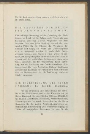 Die Baupläne der neuen Siedlungen im Emek