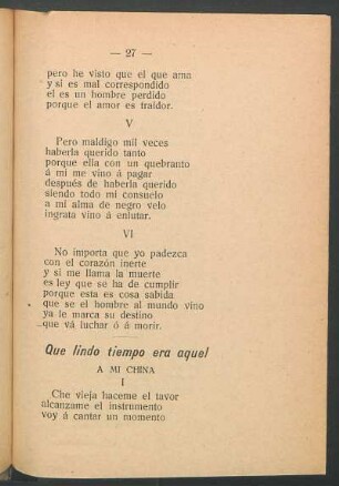 Que lindo tiempo era aquel : A mi china
