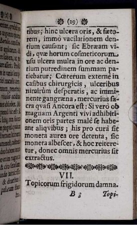 VII. Topicorum frigidorum damna