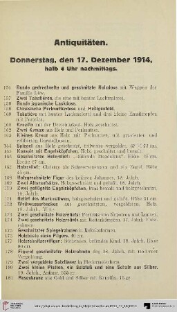Antiquitäten (Nr. 156-300)
