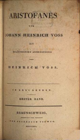 Aristofanes : in drei Bänden, 1