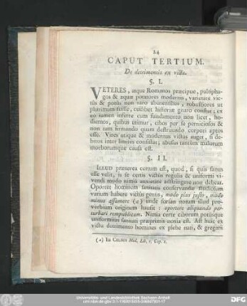 Caput Tertium. De detrimentis ex victu.