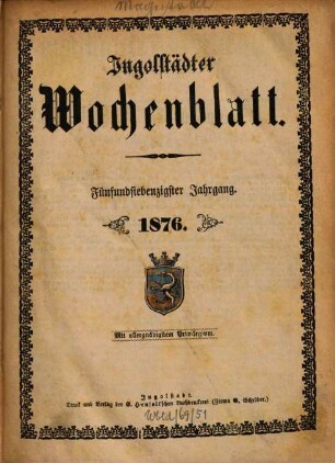Ingolstädter Wochen-Blatt. 75. 1876