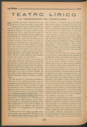 Teatro lírico : La temporada ha concluido...