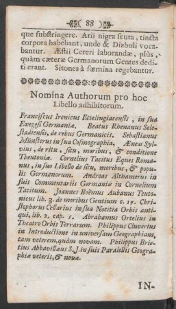 Nomina Authorum pro hoc Libello adhibitorum