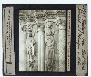 Freiberg, Dom,Freiberg, Dom, Goldene Pforte (Südportal) : Die Statuen von Daniel und der Königin von Saba