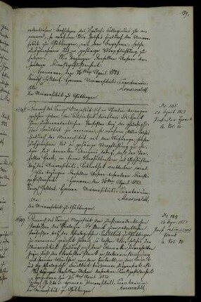 Beförderung des außerordentlichen Professors Plank zum ordentlichen Professor der Theologischen Fakultät.