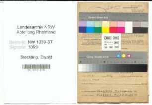 Entnazifizierung Ewald Steckling , geb. 19.11.1891 (Lehrer)