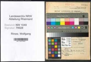 Entnazifizierung Wolfgang Rinow , geb. 16.02.1915 ()