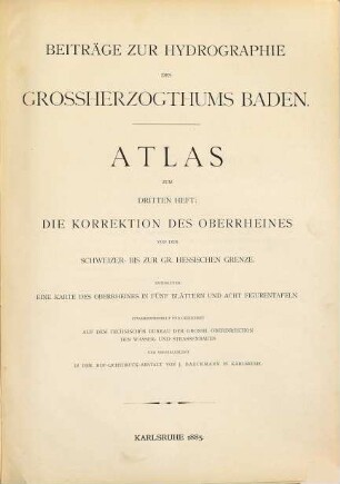 Beiträge zur Hydrographie des Grossherzogthums Baden : Herausgg. von dem Centralbureau für Meteorologie und Hydrographie, Atlas,3
