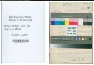 Entnazifizierung Robert Fricke , geb. 09.12.1901 (Stadtinspektor)