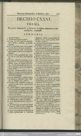 Decisio CXXVI. De poena infanticidii, a foemina, in infimo dementiae gradu constituta, commissi