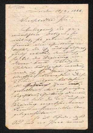 Handschriftlicher Brief von Schlegel an Heuglin