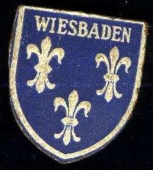 WHW-Abzeichen, Städtewappen: Wiesbaden, Straßensammlung im Gau 10 Hessen-Nassau von Januar 1937