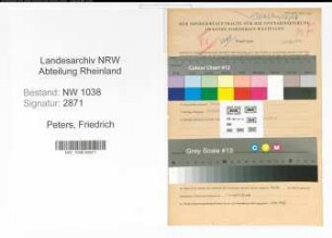 Entnazifizierung Friedrich Peters , geb. 11.08.1902 (Studienrat)