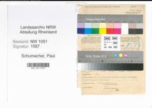 Entnazifizierung Paul Schumacher , geb. 22.08.1900 (Elektriker)