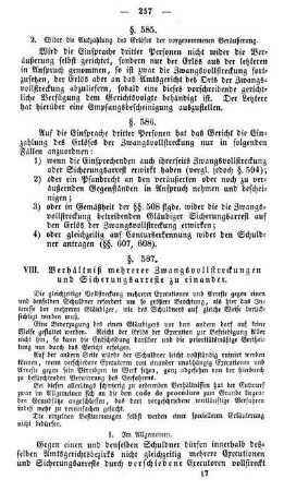 VIII. Verhältniß mehrerer Zwangsvollstreckungen und Sicherungsarreste zu einander.