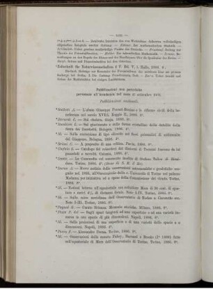 Pubblicazioni non periodiche pervenute all' Accademia nel mese di settembre 1886.