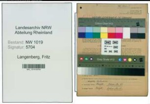 Entnazifizierung Fritz Langenberg , geb. 17.04.1904 ()