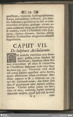 Caput VII. De Sulphure Acidularum
