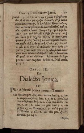 Caput III. De Dialecto Jonica.