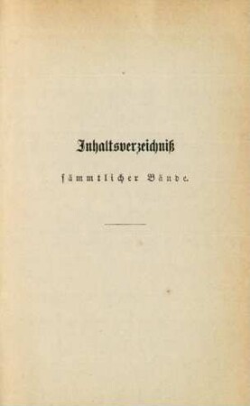 Inhaltsverzeichnis sämmtlicher Bände