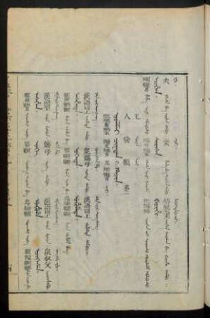 Niyalmai ciktan i hacin. jai = 人倫類 第二