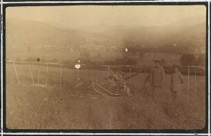 Erster Weltkrieg - "Aus den Stellungskriegen in den Vogesen". Französisches Flugzeug