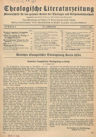 193-194 Deutscher Evangelischer Theologentag zu Berlin