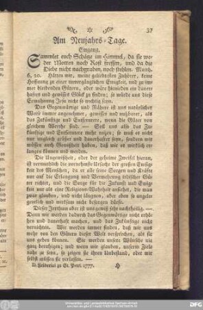 Am Neujahrs-Tage.