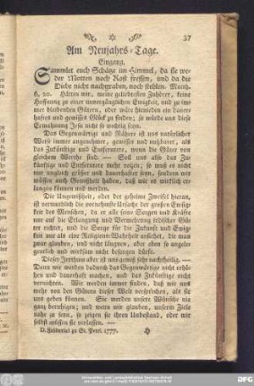 Am Neujahrs-Tage.