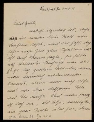 Brief von Edith Rosenzweig an Margrit Rosenstock-Huessy