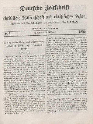 57-64 Ueber die göttliche Einsetzung des geistlichen Amtes, mit besonderer Rücksicht auf die Gewalt der Schlüssel : Fortsetzung