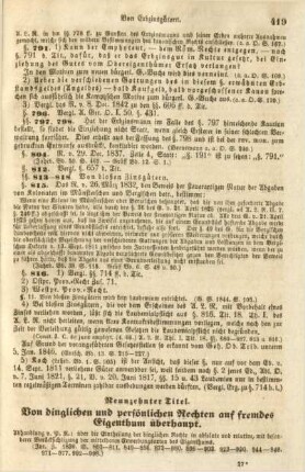 Neunzehnter Titel. Von dinglichen und persönlichen Rechten auf fremdes Eigenthum überhaupt