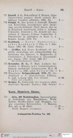 Kunst. Illustrierte Bücher (Nr. 778 - 973)