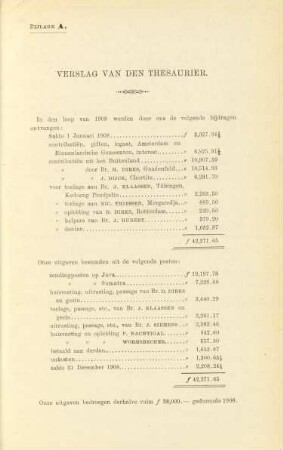 Bijlage A. Verslag van den Thesaurier