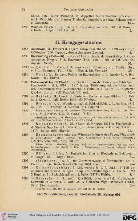 11. Kriegsgeschichte (Nr. 1287 - 1503)