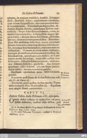 Caput VI. Doloris Colici, hodie Pictonum dicti, descriptio.