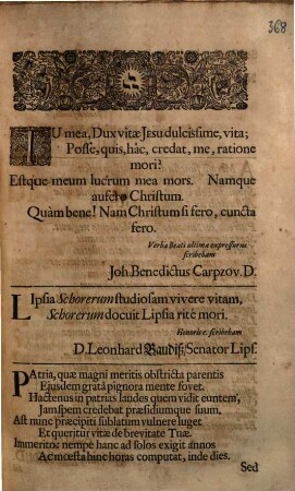Flores Ultimi Honoris Atque Affectus, Quibus Tumulum Paulinum ... Dn. Joh. Roberti Schoreri, Ratisbonensis, Et Themitos hactenus Cultoris nunquam desidis d. XXV. Aprilis Anni Chr. MDCXC. quo Parentalia ipsi solennia fiebant, Postquam non ita pridem, die nempe Aprilis IV. in hac Alma Lipsiensi animam placida exhalatione Deo reddidisset, L. M. Q. conspergebant