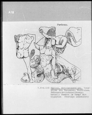 Zeusaltar aus Pergamon, Nordfries: Hemere im Kampf mit Giganten