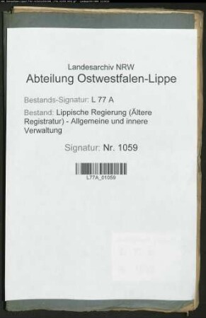 Führung der Hypothekenbücher im Amt Horn