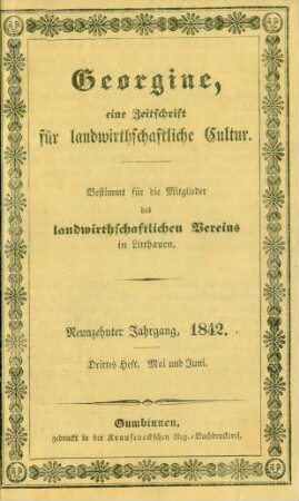 Neunzehnter Jahrgang, 1842. Drittes Heft. Mai und Juni.
