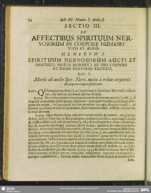 Sectio III. De Affectibus Spirituum Nervosorum In Corpore Humano Vivo Et Aegro