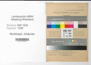 Entnazifizierung Johannes Nordmeyer , geb. 20.05.1890 (Stabszahlmeister)