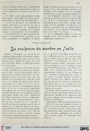 1: La sculpture du marbre en Italie