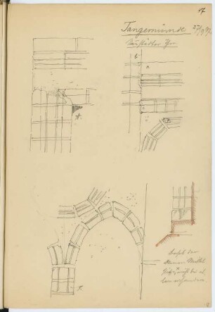 Neustädter Tor, Tangermünde: Details (aus: Skizzen- und Fotoalbum 11)