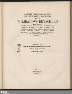 Dantis Alligherii Monarchia (Liber II.)