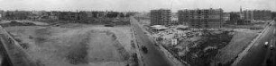 180° Panorama, Blick auf das Baugelände Neubauviertel Springprojekt. Berlin-Kreuzberg, Neuenburger Straße